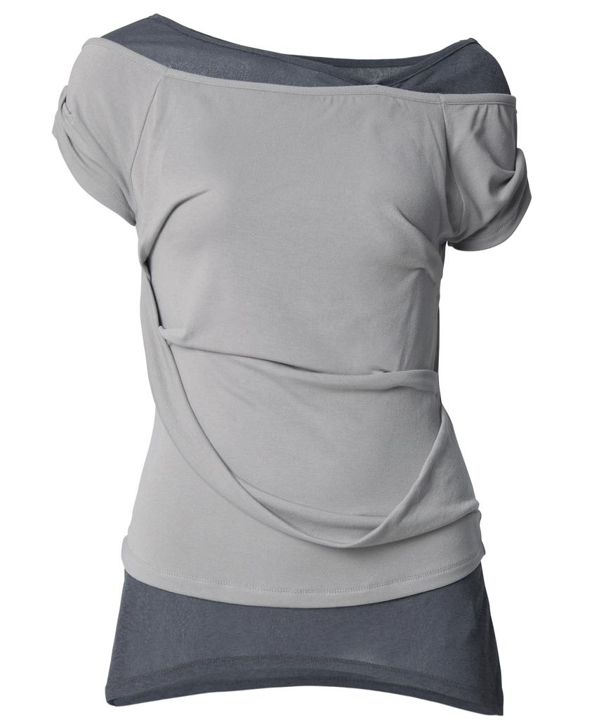 Peulleeoeob 2-Layered Top (Fl-141_Gray&Charcoal)