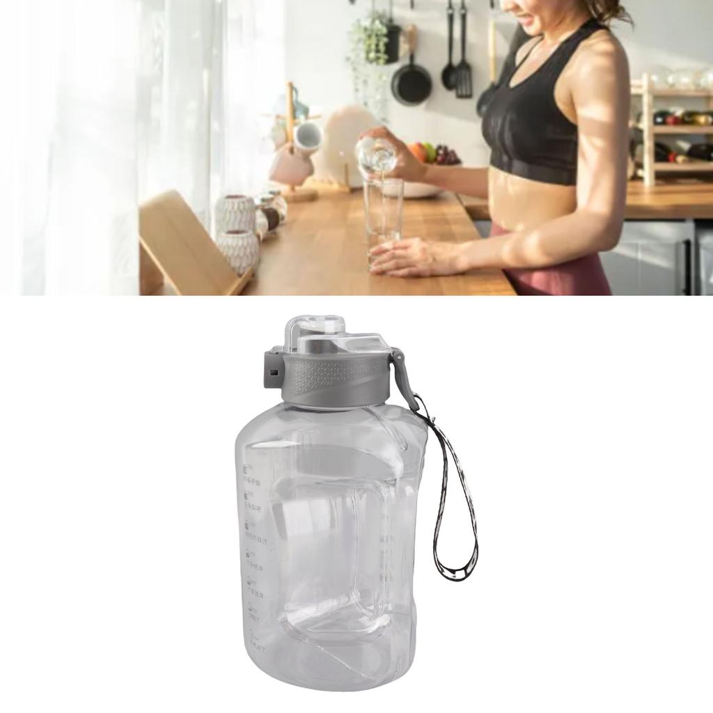 Tragbare Wasserflasche 1,7L Großes Fassungsvermögen Verdickter Kunststoff Trinkkessel Behälter für Sport