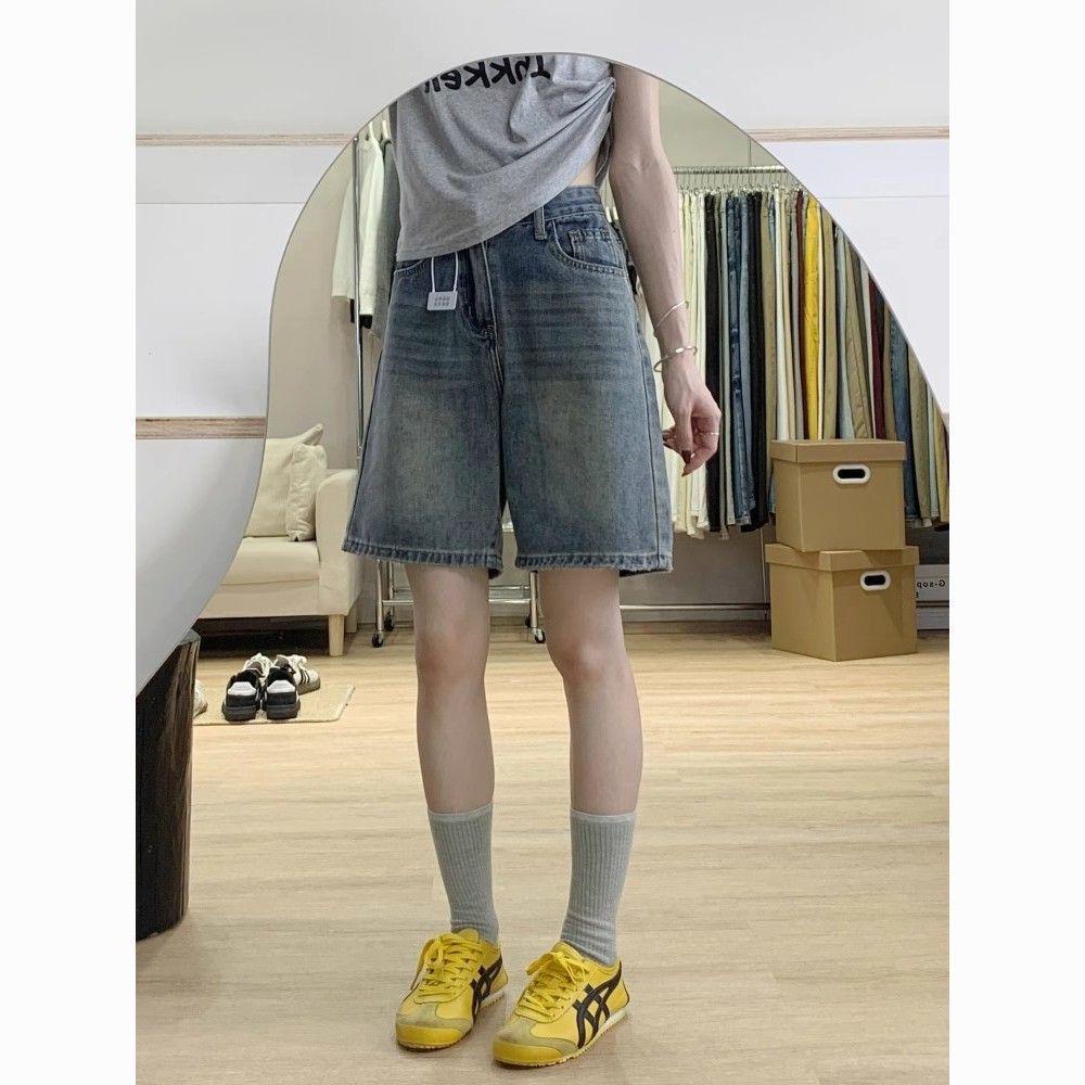 

Women s High-Waist Retro Denim Shorts - Summer 5-Point Style XS for 75-90 lbs