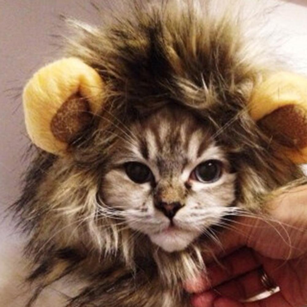 Pet Lion Mane Costume Headgear for Cats Halloween Parties Photo Shoots