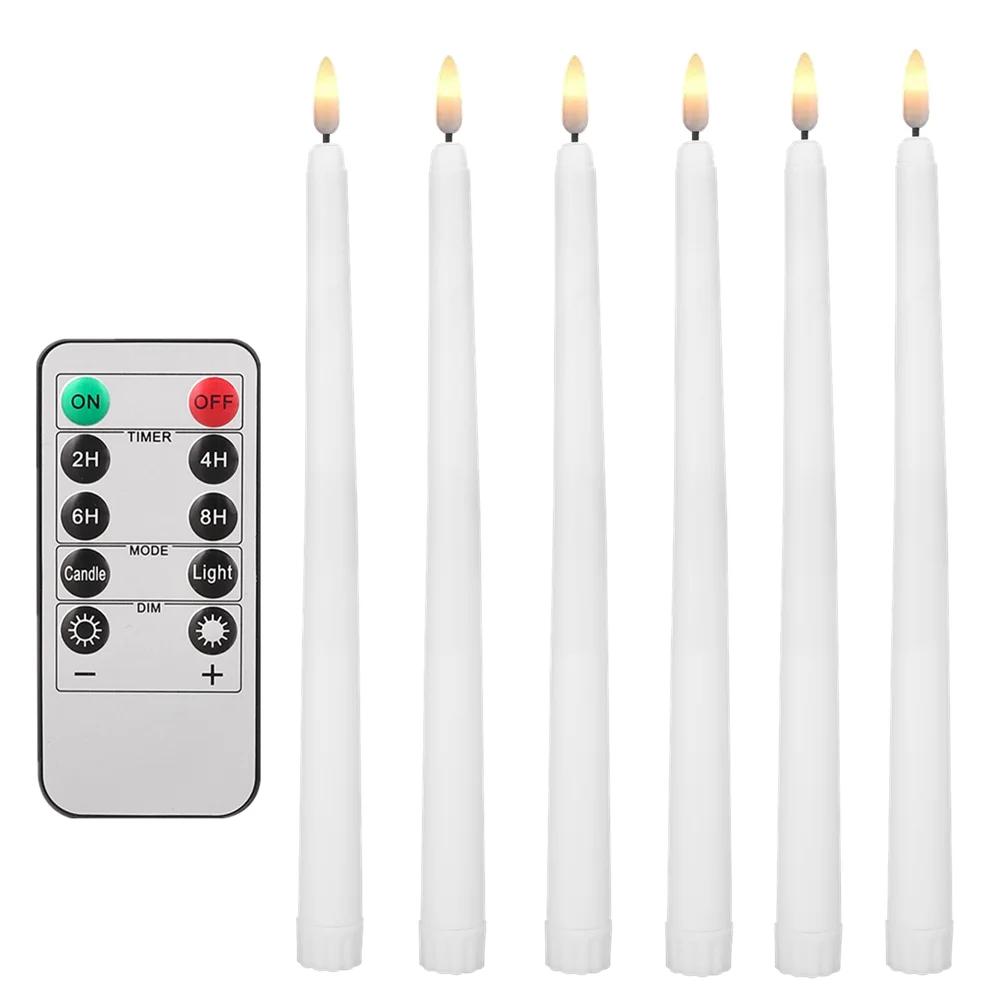 Flickering Taper Led Candles with Remote Control and Timer Flameless LED Candlesticks 3D Flame Candles for Christmas Halloween