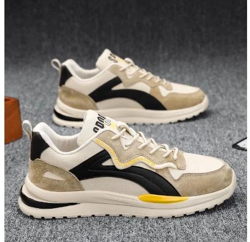 

Обувь на шнуровке для мужчин, трендовая универсальная обувь с круглым носком на плоской подошве, для прогулок на свежем воздухе, для походов, нескользящие кроссовки Homme Chaussure для мужчин 39 хаки