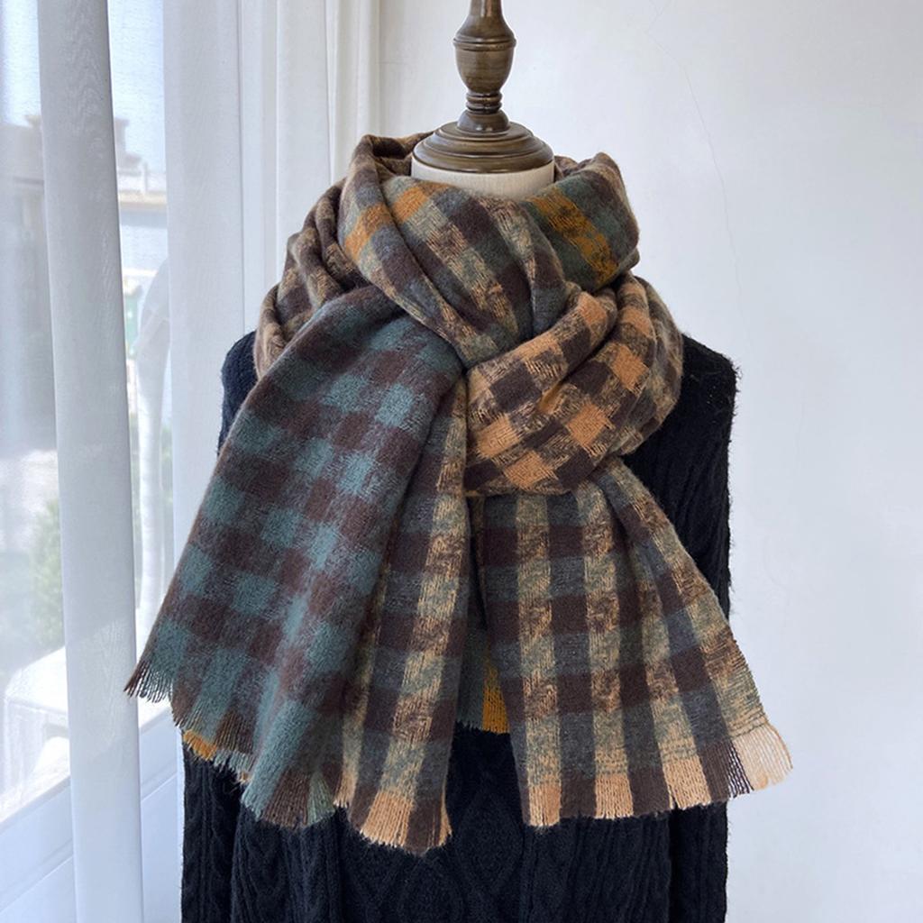 New Men Women Cashmere Scarf Shawl Thicked Warm Blanket Colorful Plaid Long Tassels Soft Shawls Neck Wraps Pashmina Scarves