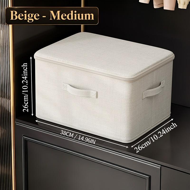 Extra Large Stackable Oxford Fabric Storage Bins with Lids, Foldable Closet Organizer Boxes for Clothes and Blankets, Space-Saving Heavy Duty Wardrobe