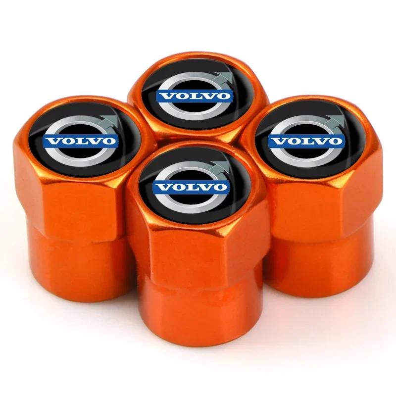 

4Pcs/Set Car Wheel Tire Valve Caps Metal Stem Cover For Volvo Volvo XC90 S60 V40 XC60 S80 S40 V70 V50 S90 T6 V60 V90 XC40 жовтий
