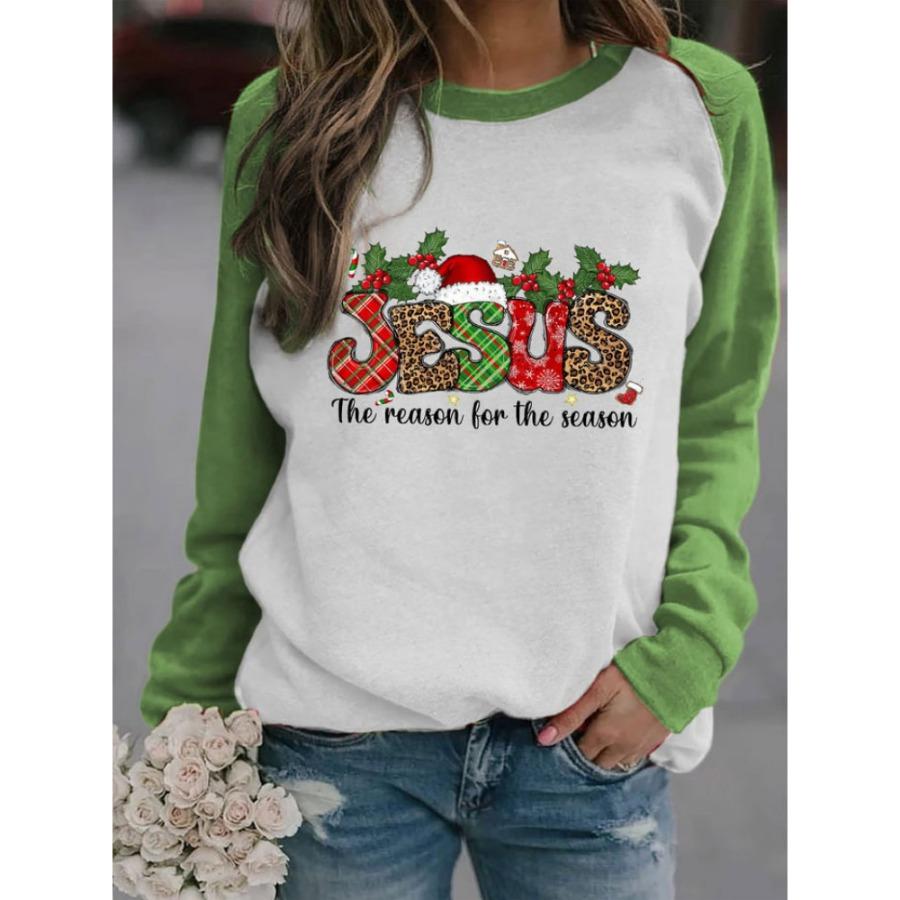 Dámské vánoční topy Ležérní volné tričko Podzimní dámské 3d Vintage 3D potištěný top