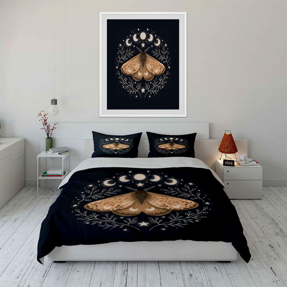 Boho Motte Lunar Wohnkultur Mehrere Größen Kinder- Und Schlafzimmer Für Erwachsene Exquisites 3-teiliges Bettwäsche-Set, Geschenk