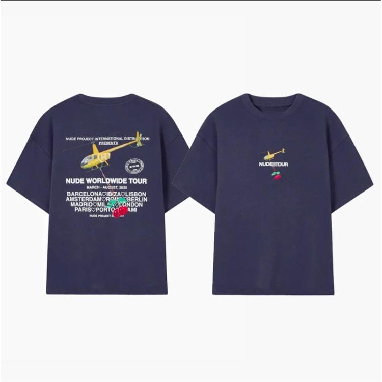 Short-sleeved T-shirt Printed Crew Neck Cotton Women’s Men’s