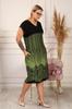 Women's Big Size Dress Striped Plus Size Dress - Khaki