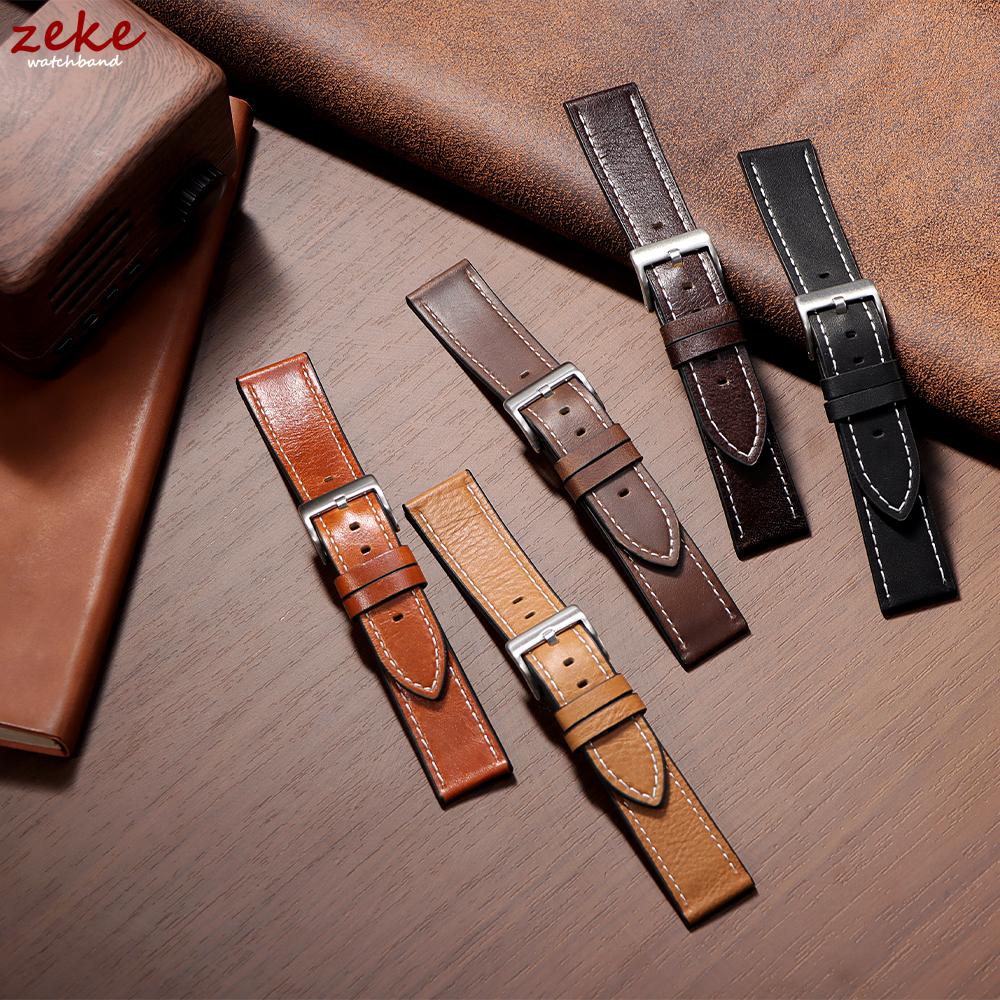 Vintage Oil Wax Leather Watchband 20mm 22mm for Omega for Seiko Wristband Stitching Cowhide Strap Watch Band Men Women Bracelets