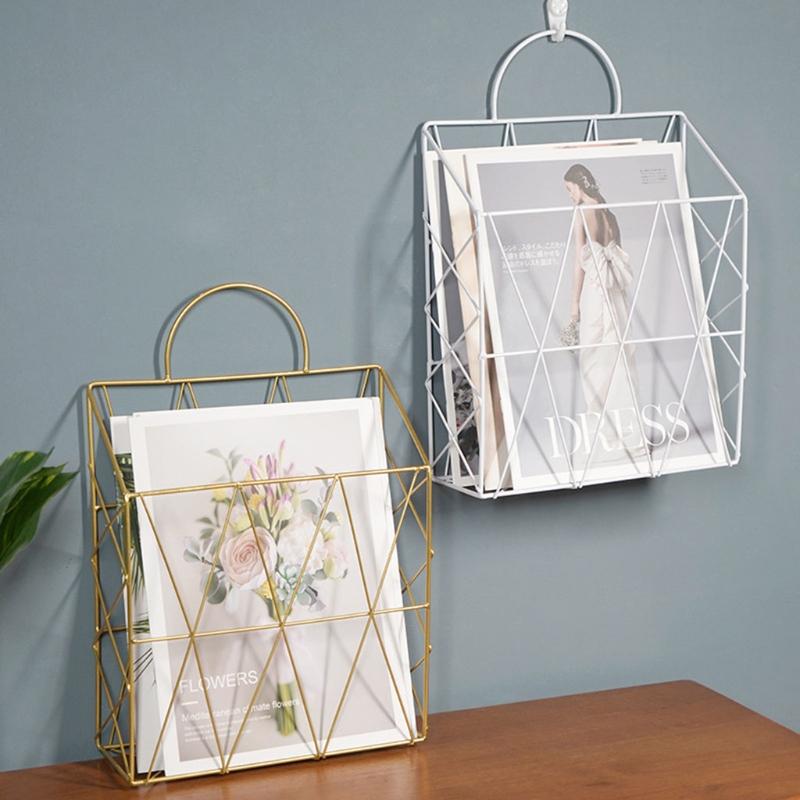 Exquisiter Zeitschriften-Organizer-Halter aus Eisendraht mit robuster Aufhängehalterung, hochbelastbarer Eisen-Akten-Buchhalter, Wandornament