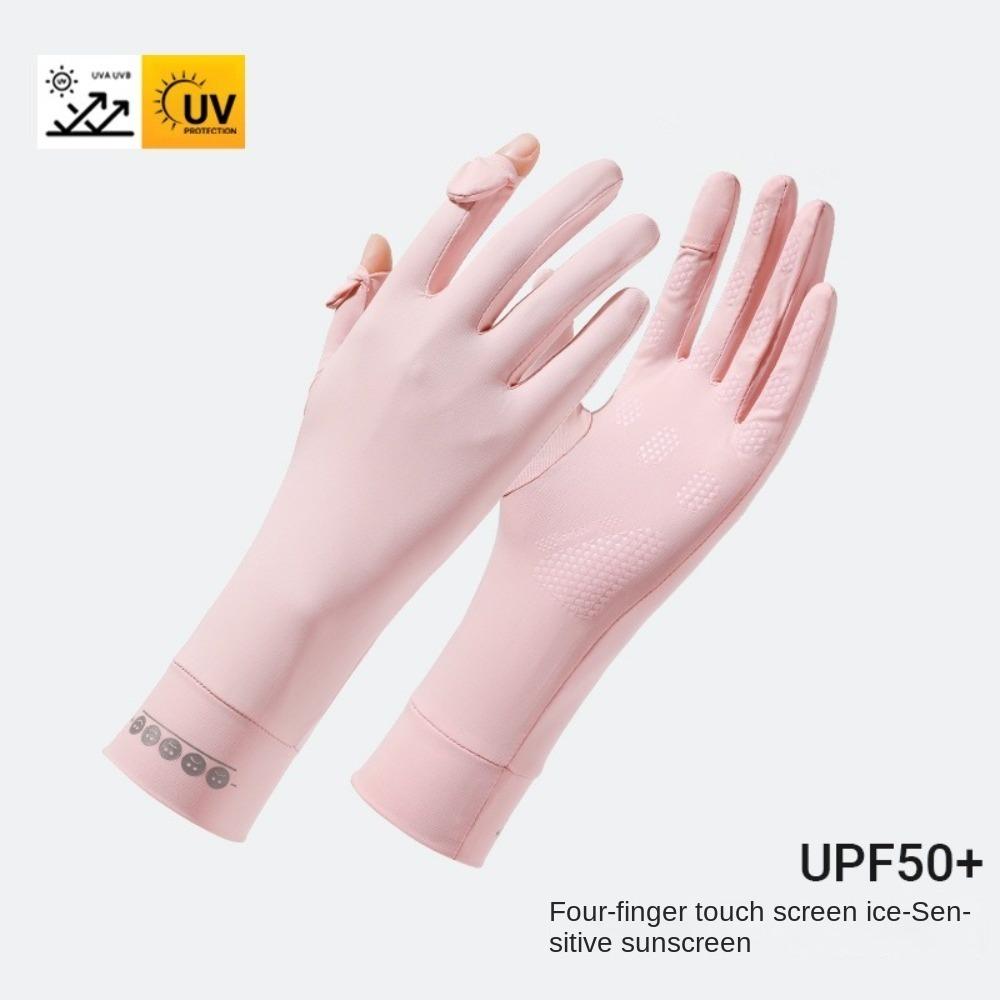Flip Finger Ice Silk Gloves Touch Screen Riding Driving Gloves New Driving Mittens  Summer