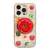 Three dimensional Tomato and Vegetable Magnetic Bracket Apple 16promax Mobile Phone Case 14 Suitable for 13 Advanced IPhone 15 Transparent
