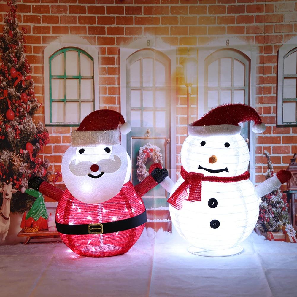 Christmas Snowman Foldable Lantern for Outdoors Courtyard Garden Decoration Landscape Lawn Lamp Home Party Ornaments Christmas Lights