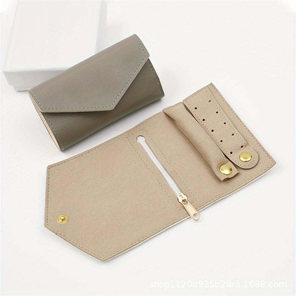 Portable Jewelry Organizer Bag for Women Travel Multi-functional Earrings Ring Necklace Storage Bag PU Creative Jewelry Roll