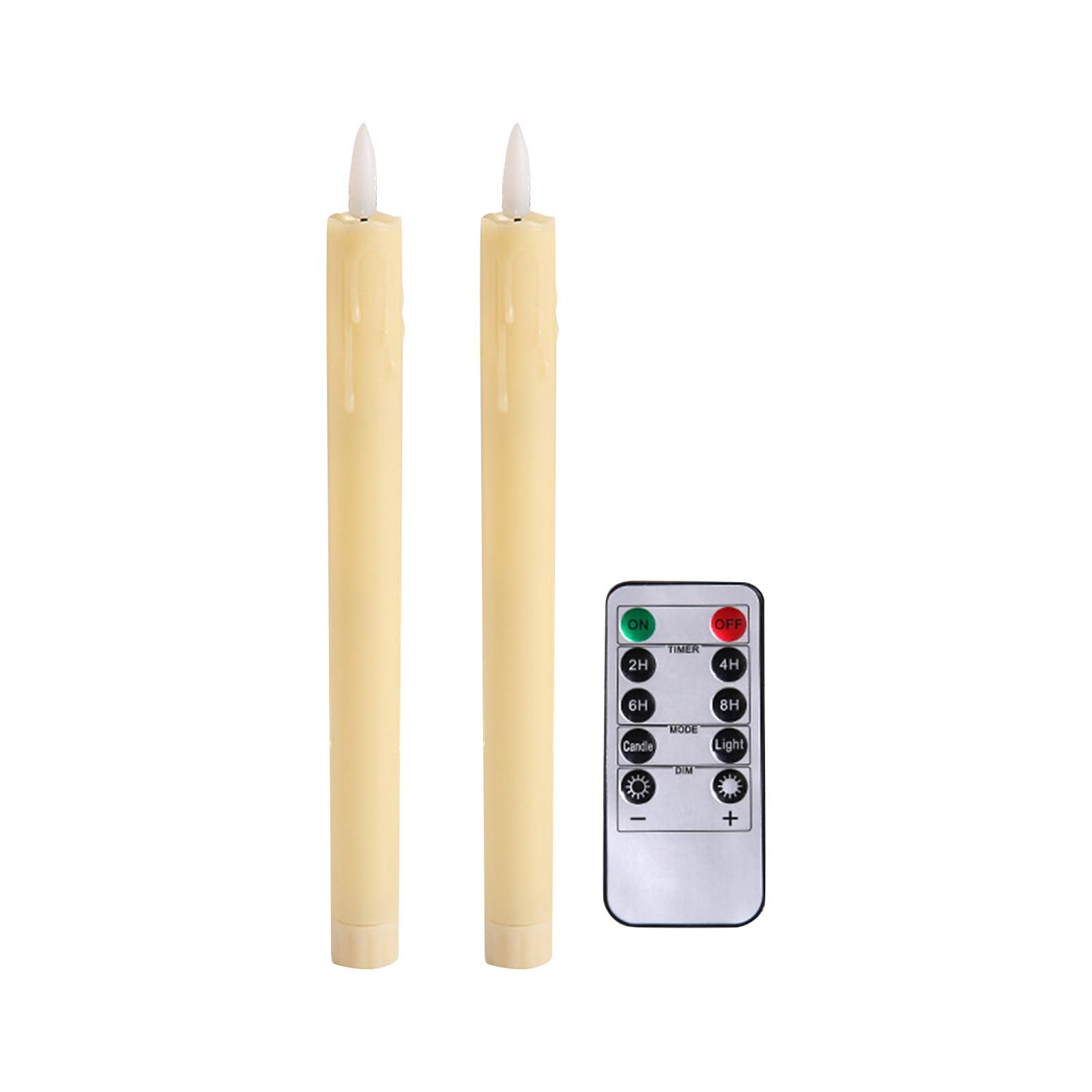 

3D Flickering Led Taper Candle Light, With Remote&Timer Function, Battery Operated Fake Candle Light One Size