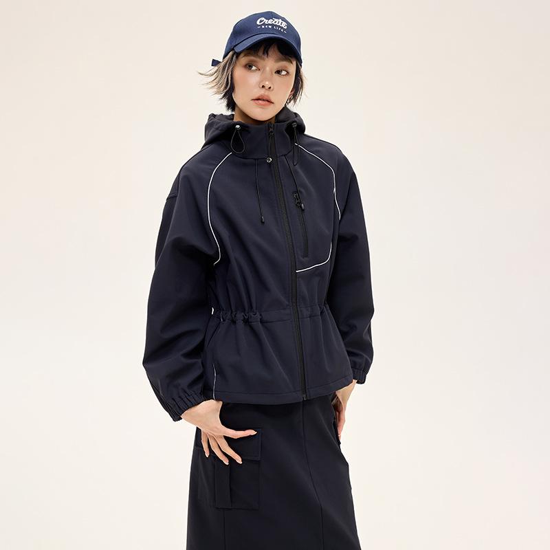 

Windproof Hooded Loose-Fit Water-Repellent Outdoor Sports Jacket L