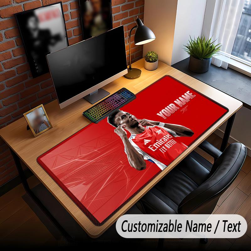 Large Mouse Pad Bukayo Saka Print Custom Name Text Desk Mat for Office Gaming