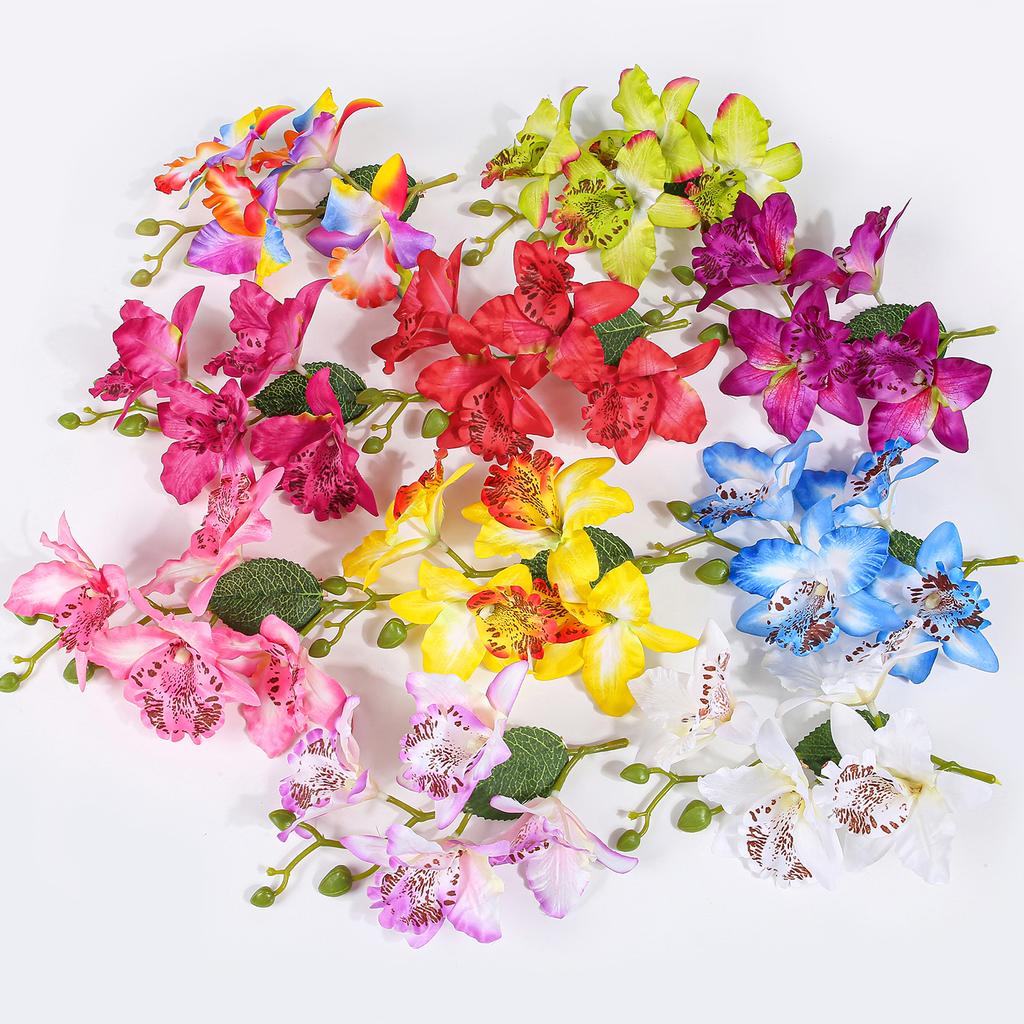 Hawaiian Artificail Orchid Hair Clip Summer Beach Hair Decoration Bohemian Flower Hair Accessory for Women and Girls