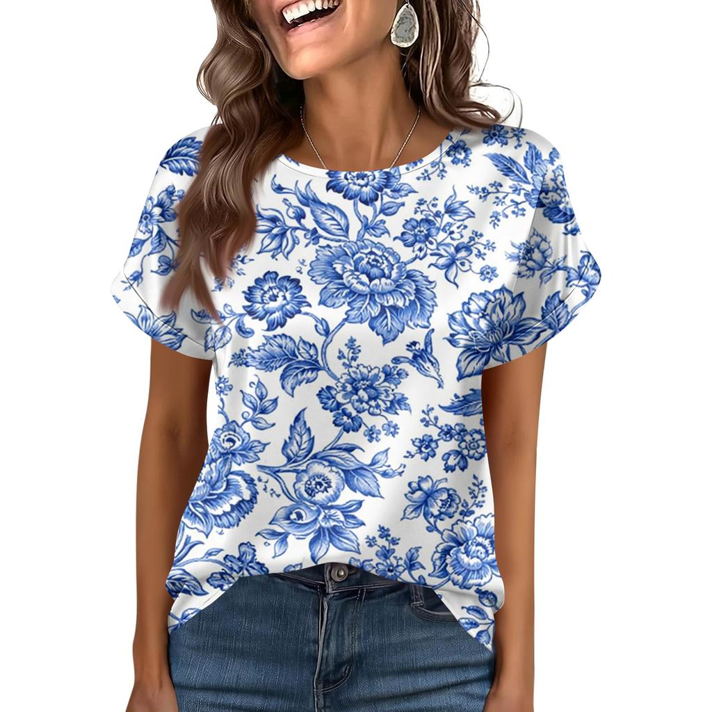 Women's Fashionable Casual Vintage Printed Top