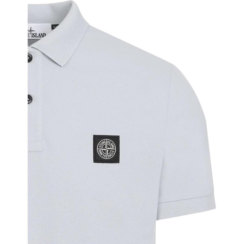 Stone Island Logo Short Sleeve Button Solid Polo Shirt Men polo shirts L1S152200008S0017-V0041