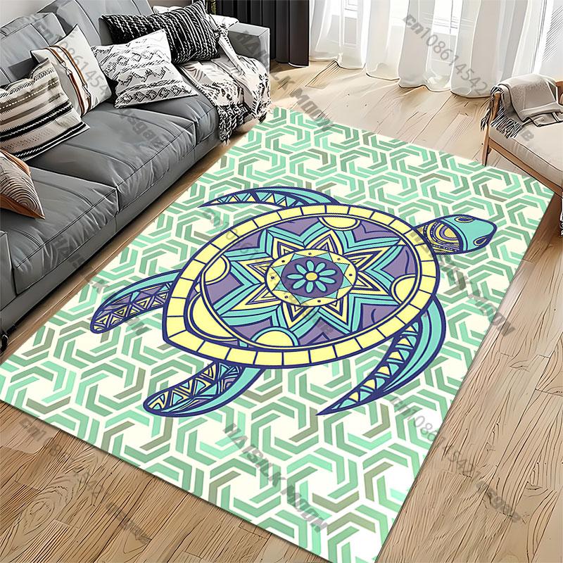 Bunter Teppich mit Schildkrötenmuster Yoga Wohnzimmer Raumdekoration Krabbeldecke für Kinder Fußmatte Teppich Spielmatte