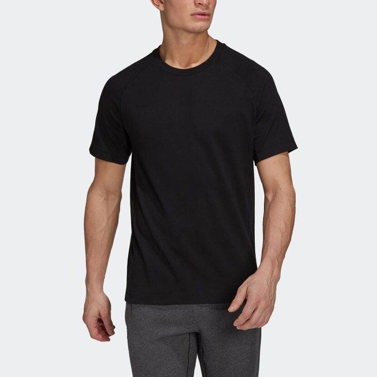 adidas T Shirts Men's Black Crew Neck Moderate Straight Fit HJ9901