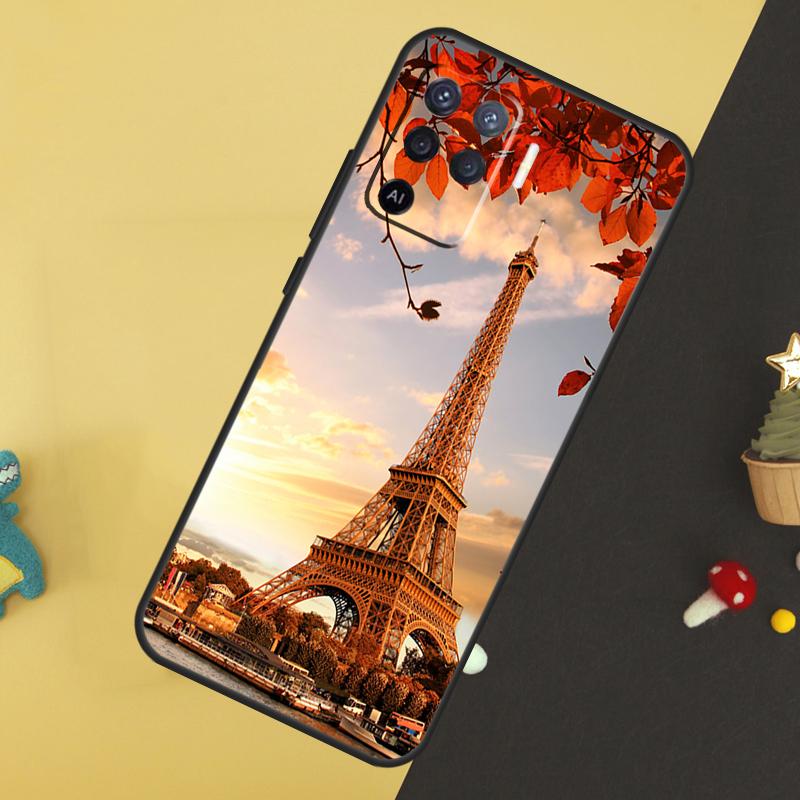 France Paris Eiffel Tower For OPPO A79 A58 A78 A98 A53S A57S A54S A74 A94 A17 A77 A5 A9 A96 A76 A16 A52 A72 A15 Case