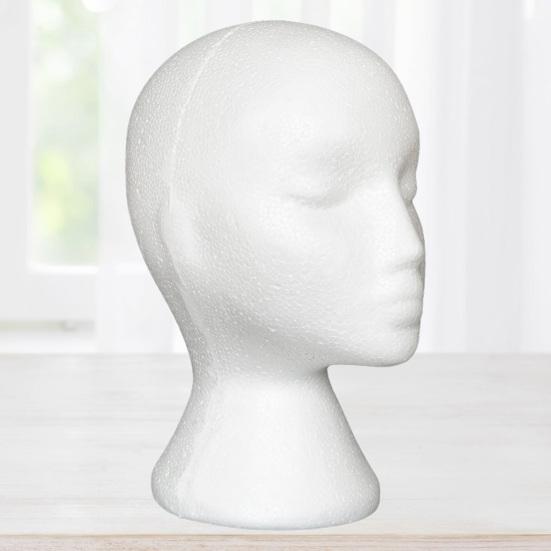 Mannequin Head Non-slip Abstract Foam Manikin Head Model Wig Hair Glasses Display Stand for Indoor