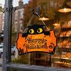 Autumn Festival Wall Ornaments Halloween Wooden Door Hanging Plaque, Printed Black Cat Pumpkin Castle Spider Web Front Cute Party Supplies Sign,