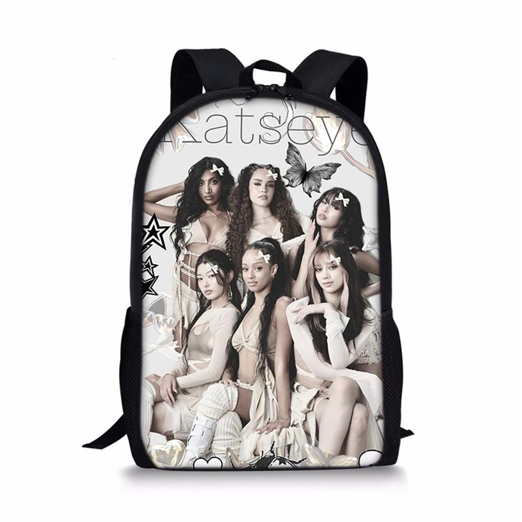 Popular Youthful Kpop Katseye Student School Bags Notebook Backpacks 3D Printed Oxford Waterproof Boys/Girls Travel Bags