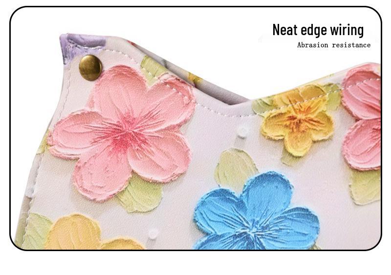 Luxury Waterproof Floral Oil Painting Tissue Box for Living Room
