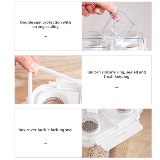 Contenitore per cereali multi-scomparto Barattolo per la conservazione con coperchio Buona tenuta Zucchero Cereali
