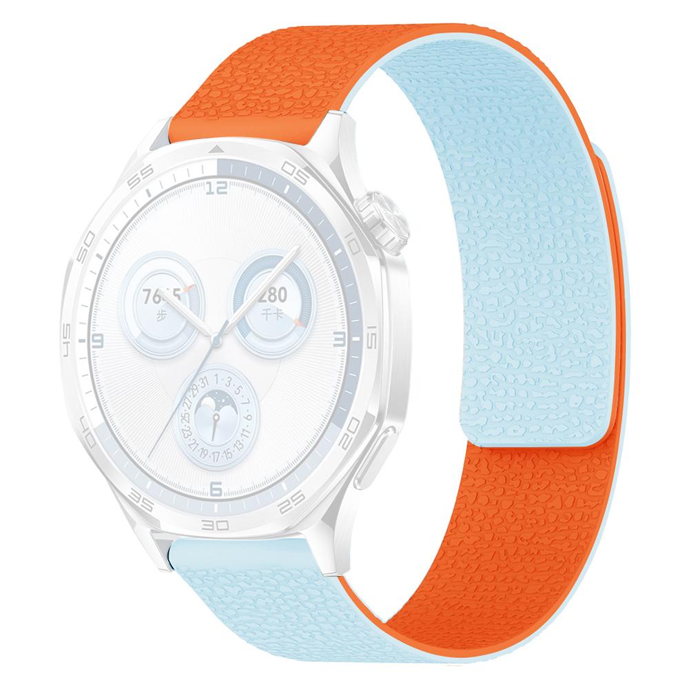 

For Huawei Watch GT 6 46mm Watch Band 22mm Two Tone Litchi Texture Magnetic Silicone Strap
