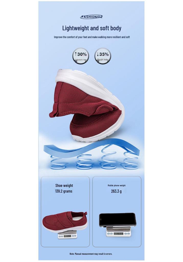 Unisex Breathable Mesh Velcro Walking Shoes - Lightweight, Wide Fit Casual Sneakers for Summer Sports