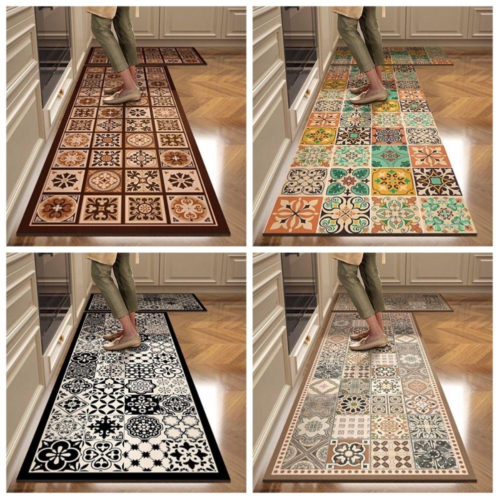 Retro Kitchen Floor Mat Quick-drying Floor Rug High Quality Doormat Household