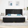 Bed Frame with Headboard Black 200 x 200 cm Fabric