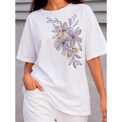T-shirt da donna a maniche corte stampata in 3D, abbigliamento taglie forti da donna, alla moda e versatile, casual, per l'uso quotidiano