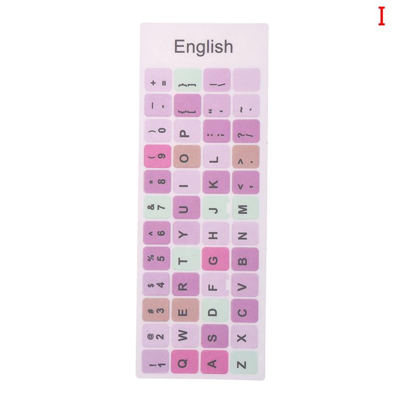 1Pc English Keyboard Sticker Makaron Color Key Sticker Desktop Computer Sticker