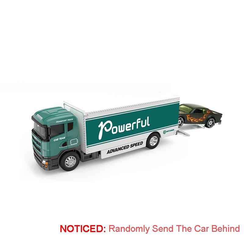 1:Modèle Miniature de Camion Conteneur Échelle 64 Voitures Jouets Moulées sous Pression en Métal Remorque Avec Système à Tirer Véhicule de Transport Jouets Pour Enfants Cadeaux