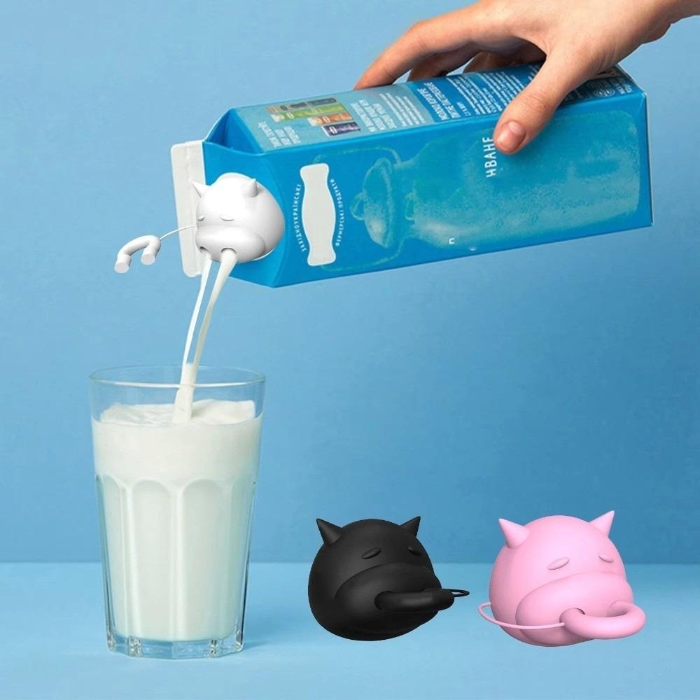 Silicone Milk Bottle Dispenser Cow-Shaped Design Rotatable Function Replacement Lids 3D Printing Dispenser Topper