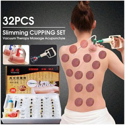 32 Pcs Set Vacuum Cupping with Suction Pump Suction Therapy Device Set Therapy Kit