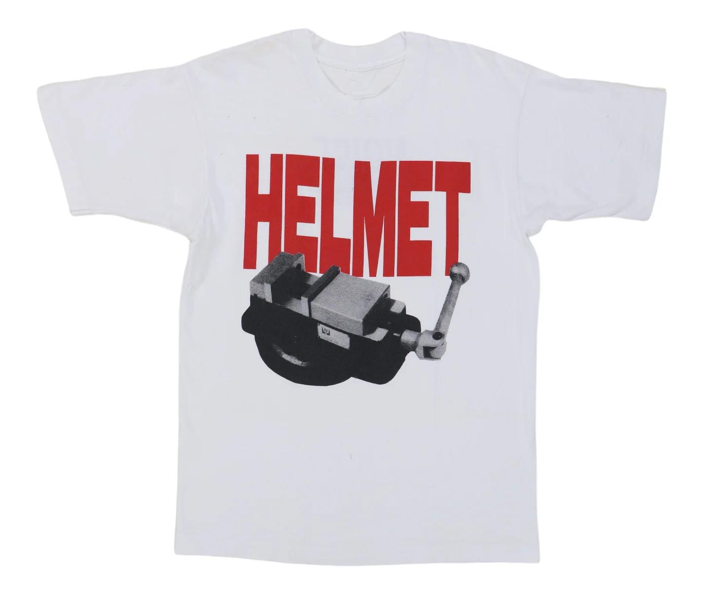 Vtg Helmet Meantime 1992 Cotton White Full Size T Shirt For Men JU13 XL