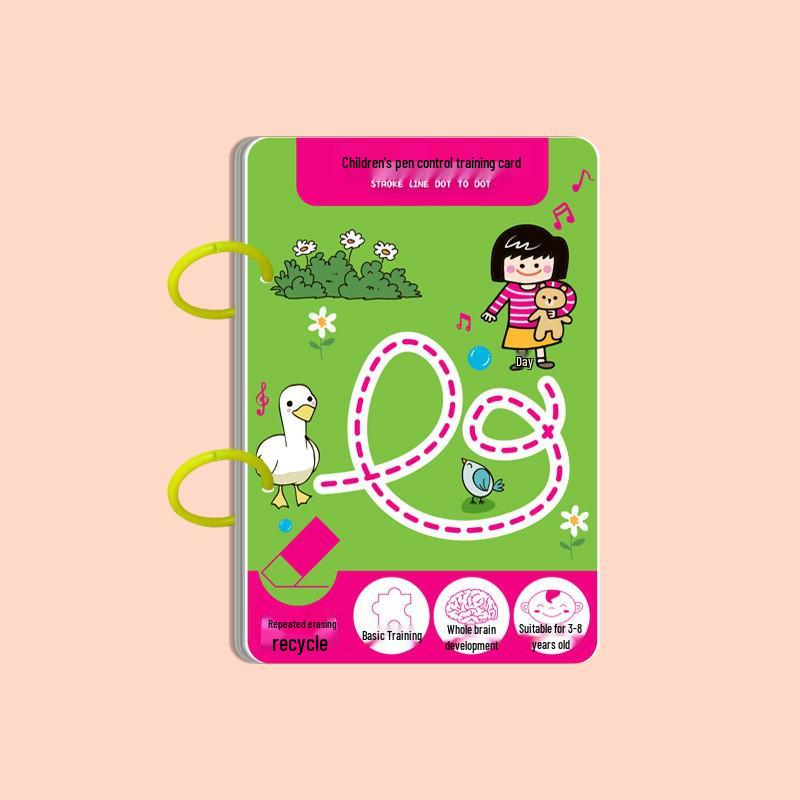Erasable Pen Control Practice Copybook for Children Ages 3-6: Kindergarten Entry-Level Training Cards
