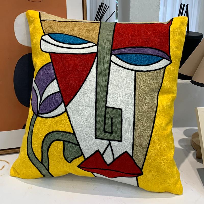 New Style Cushion Cover Picasso Embroidered Decorative Throw Pillowcases Abstract Creative Decoration For Home Sofa Car Covers
