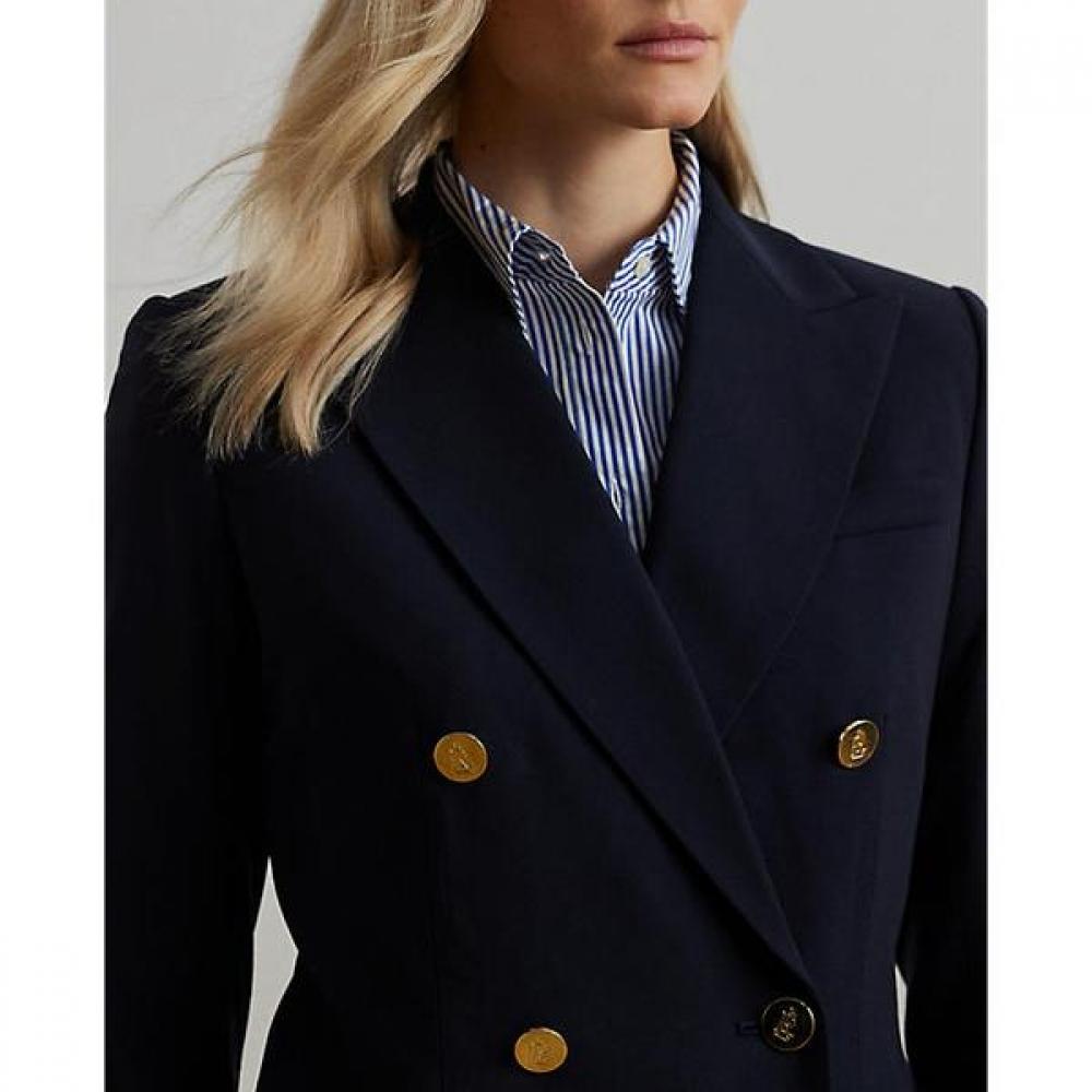 Lauren Ralph Lauren Double Breasted Wool Crepe Blazer Wmlrotws6020230410