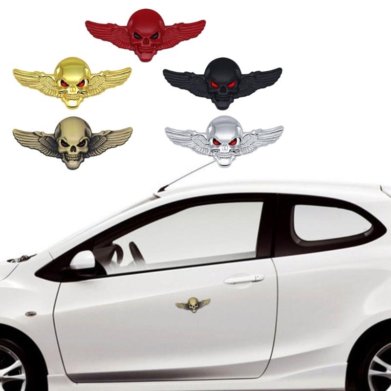 3D Metal Devil Skull Car Emblems Sticker Auto Badge Sticker Bumper Decal for Car SUV Truck Motorbike