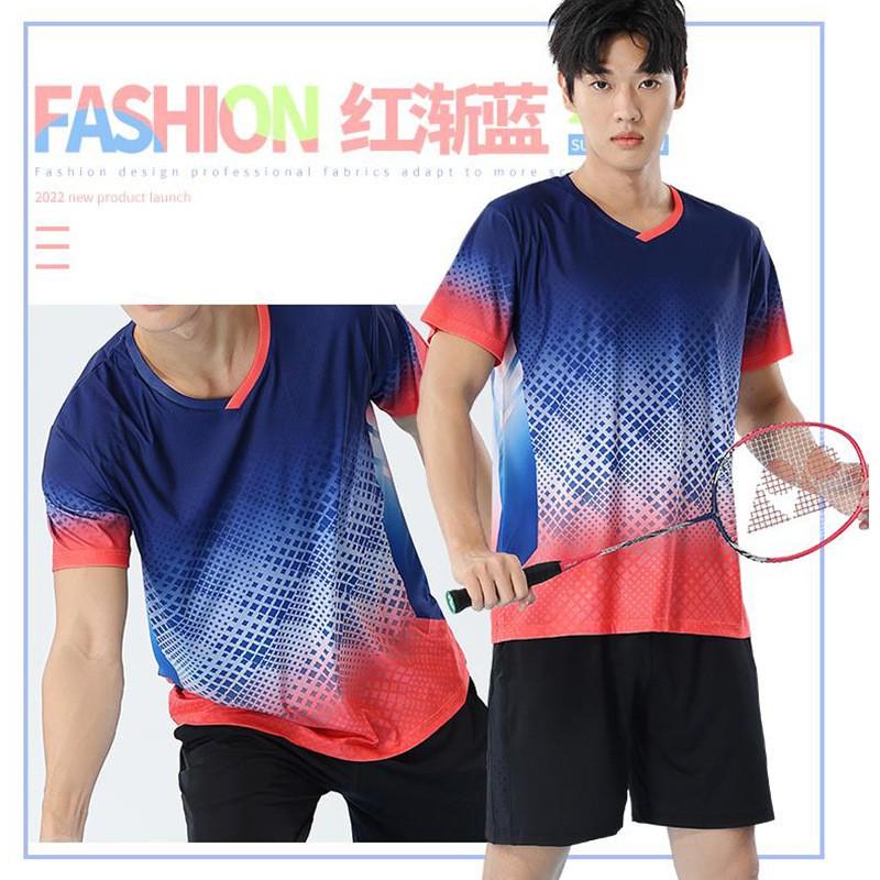 Womens Mens Quick-Dry Badminton Set Tennis Ping Pong Sportswear Activewear Short Sleeve Top Shorts Skirt