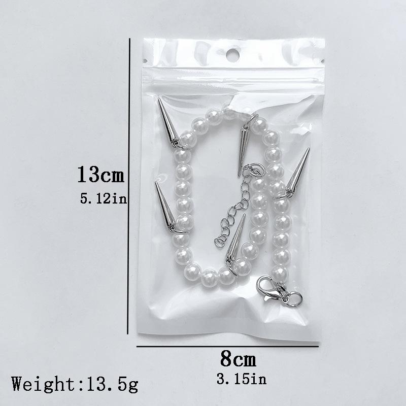 Imitation Pearl Anklet Trouser Chain With Spike Charms Adjustable Punk Style Ankle Bracelet Women Jeans Decor Fashion Jewelry