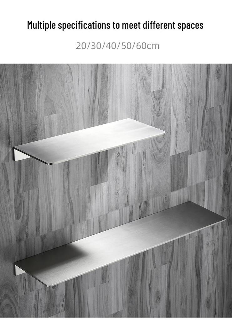 Gunmetal Gray Wall-Mounted Bathroom Shelf - 304 Stainless Steel Vanity Mirror Front Storage Rack